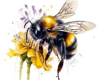 Bumblebee Clipart - 12 High Quality PNGs, Memory Book, Junk Journals, Scrapbooks, Digital Planners, Commercial Use, Digital Download
