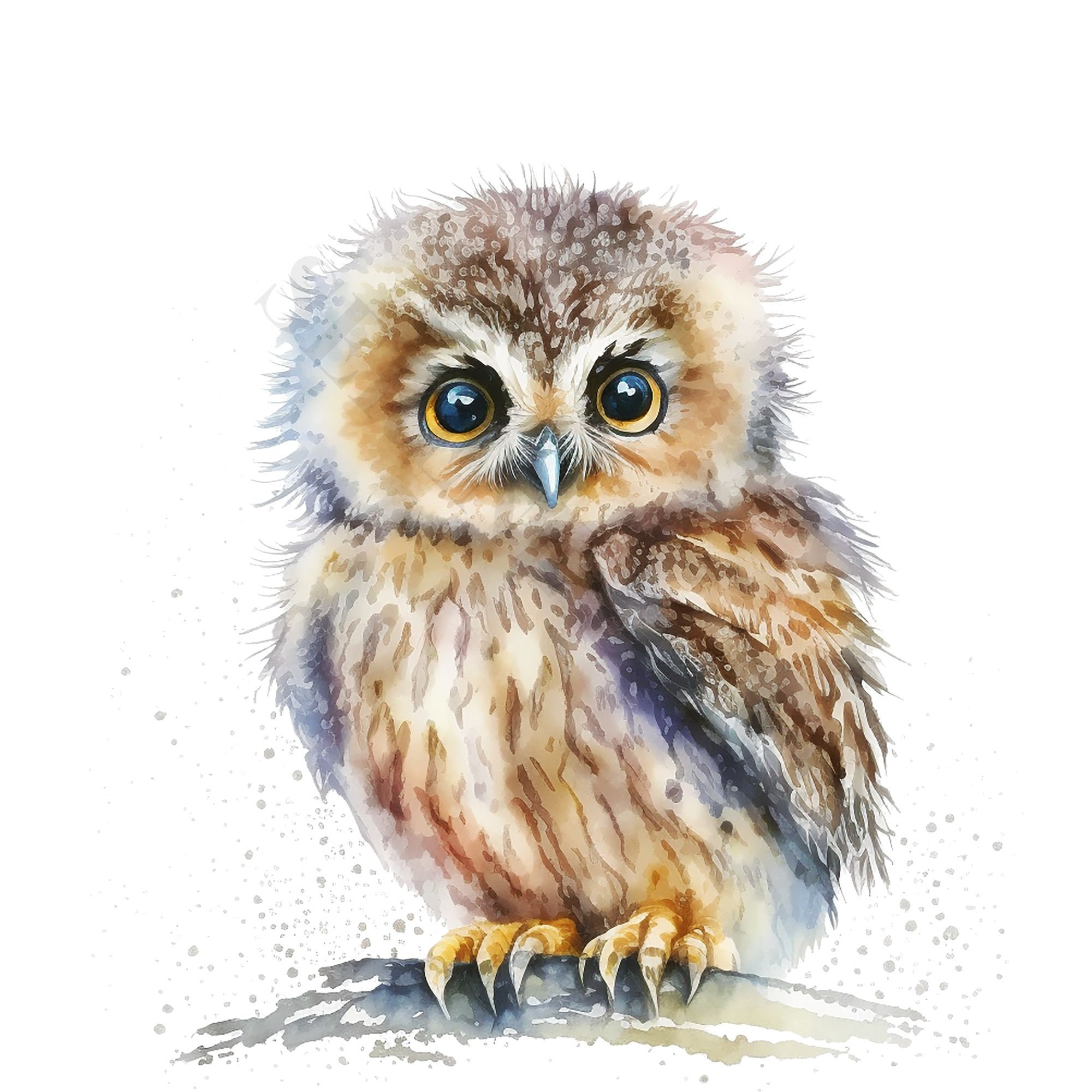 Cute Baby Owl Clipart - 12 High Quality PNGs, Digital Download, Card Making, Clipart, Digital Paper Craft, Junk Journal