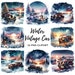 Winter Vintage Car Clipart 16 High Quality Pngs, Memory Books, Junk