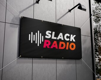 Schwarze Slack-Radio-Vinyl-Banner