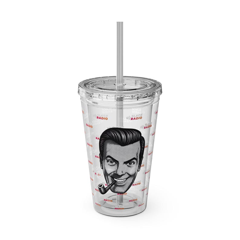 Vaso de plástico con pajita para radio "Bob" Slack imagen 1