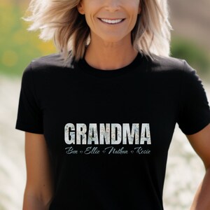 PERSONALIZED GRANDMA TSHIRT with names, custom grandma shirt, grandma gift, grandmas birthday gift, grandmother gift, custom gift for nana.