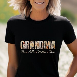 PERSONALIZED GRANDMA TSHIRT with names, custom grandma shirt, grandma gift, grandmas birthday gift, grandmother gift, custom gift for nana.