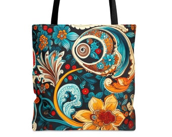 Paisley Tote Bag, paisley tote, vintage design tote bag, paisley shopping bag, paisley bag, boho shopping bag, boho tote, paisley gift bag.