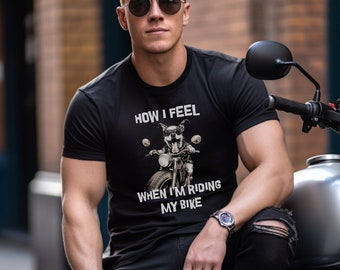 HAPPY BIKER TEE Funny biker t shirt fun motorcycle rider tee motorbike tshirt fun gift for motorbike rider funny shirt for motorbike club.