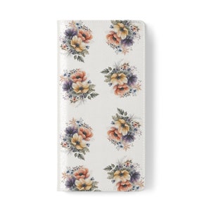 TÉLÉPHONE WALLET FLORAL iphone flip case pour samsung téléphone cas google pixel boho téléphone cas floral boho téléphone portefeuille porte-carte floral iphone.