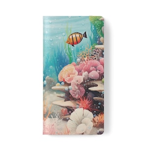 PHONE WALLET CORAL Reef iPhone caso samsung flip teléfono caso google pixel tropical teléfono caso regalo para amante del océano teléfono billetera iphone caso.
