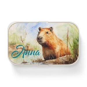 KIDS LUNCH BOX personalized Capybara Bento Lunch Box personalized Capybara kids gift customized kids Capybara  lunch box for Capybara lover.