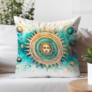 COJÍN ZIP COVER Funda de cojín celestial decoración de la habitación de cojín colorido Funda de almohada astrológica funda de cojín con cremallera decoración del salón regalo del hogar