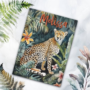 Carnet personnalisé de guépards, cadeau personnalisé pour amoureux des guépards