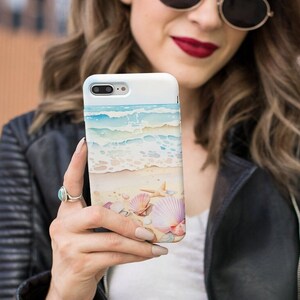 BEACH PHONE CASE iPhone beach Samsung phone case Google Pixel beach phone case iphone beach lover phone case seashell phone cover gift idea.