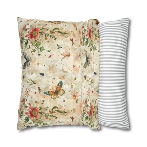 BUTTERFLY PILLOW COVER cottage core decor mothers day gift for her butterfly lover cushion zipcover floral butterfly throw pillow whimsical image 5