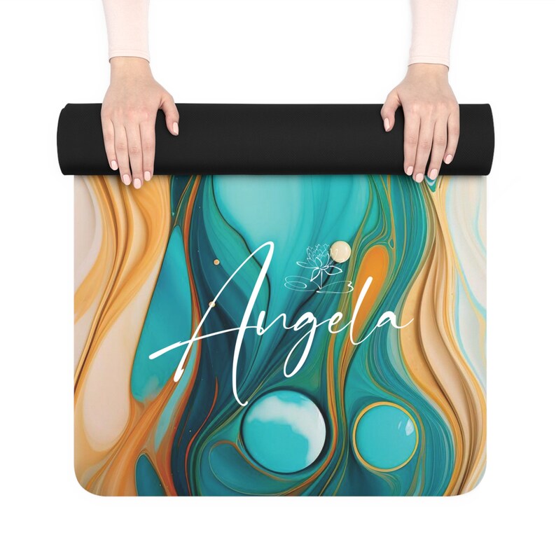 PERSONALIZED YOGA MAT Fractal 13 Design Pilates Excercise Fitness