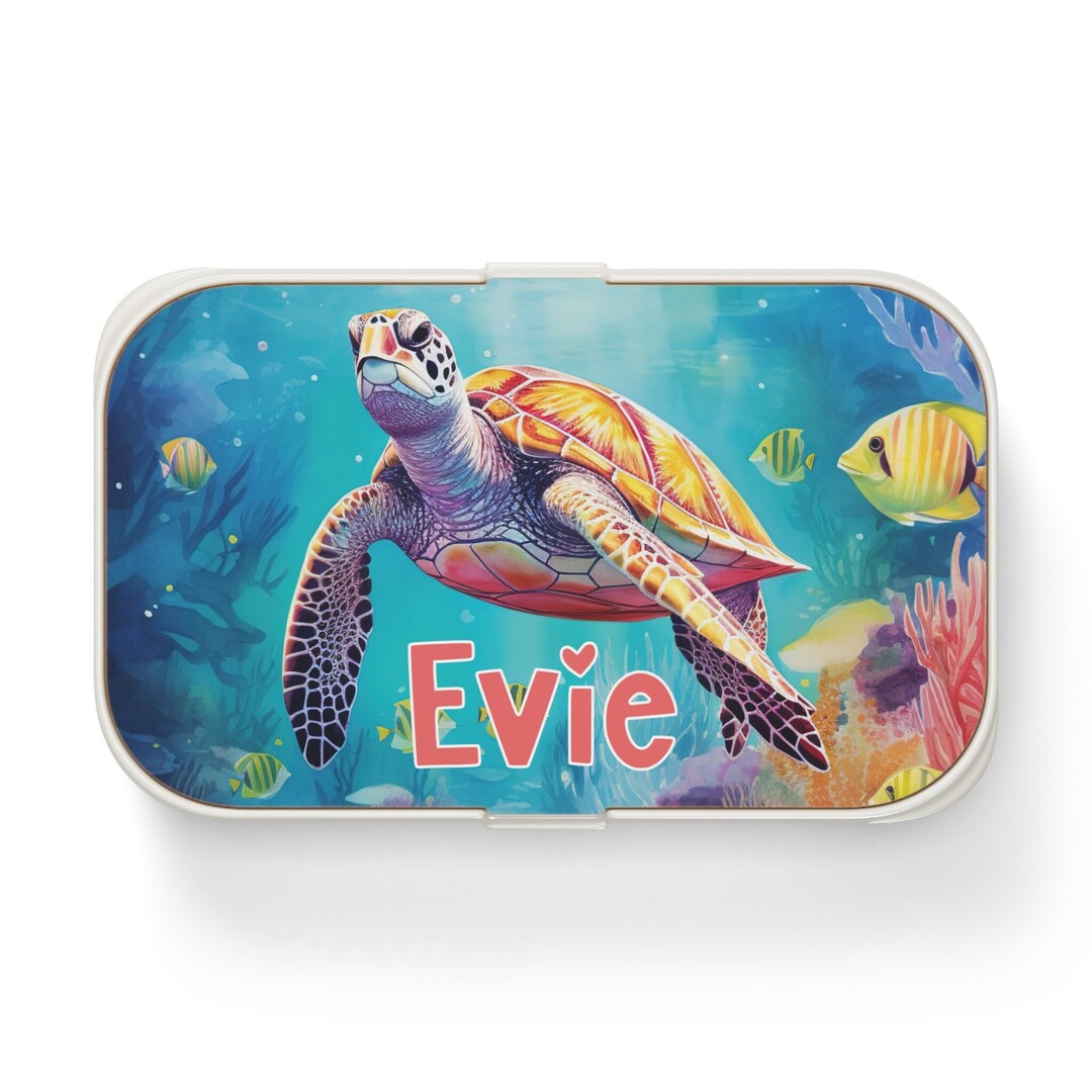 KIDS LUNCH BOX Personalized Sea Turtle Bento Lunch Box Sea Turtle Gift ...