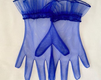 Sheer Ruffle Tulle Gloves: Colorful Party Cosplay Bridal Gloves