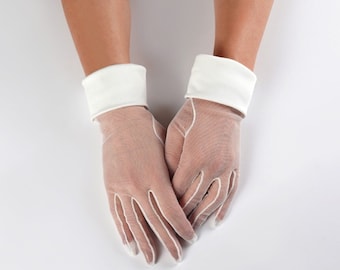 Tulle Bridal Gloves: Cuffed, Sheer, Elegant Wedding Gloves
