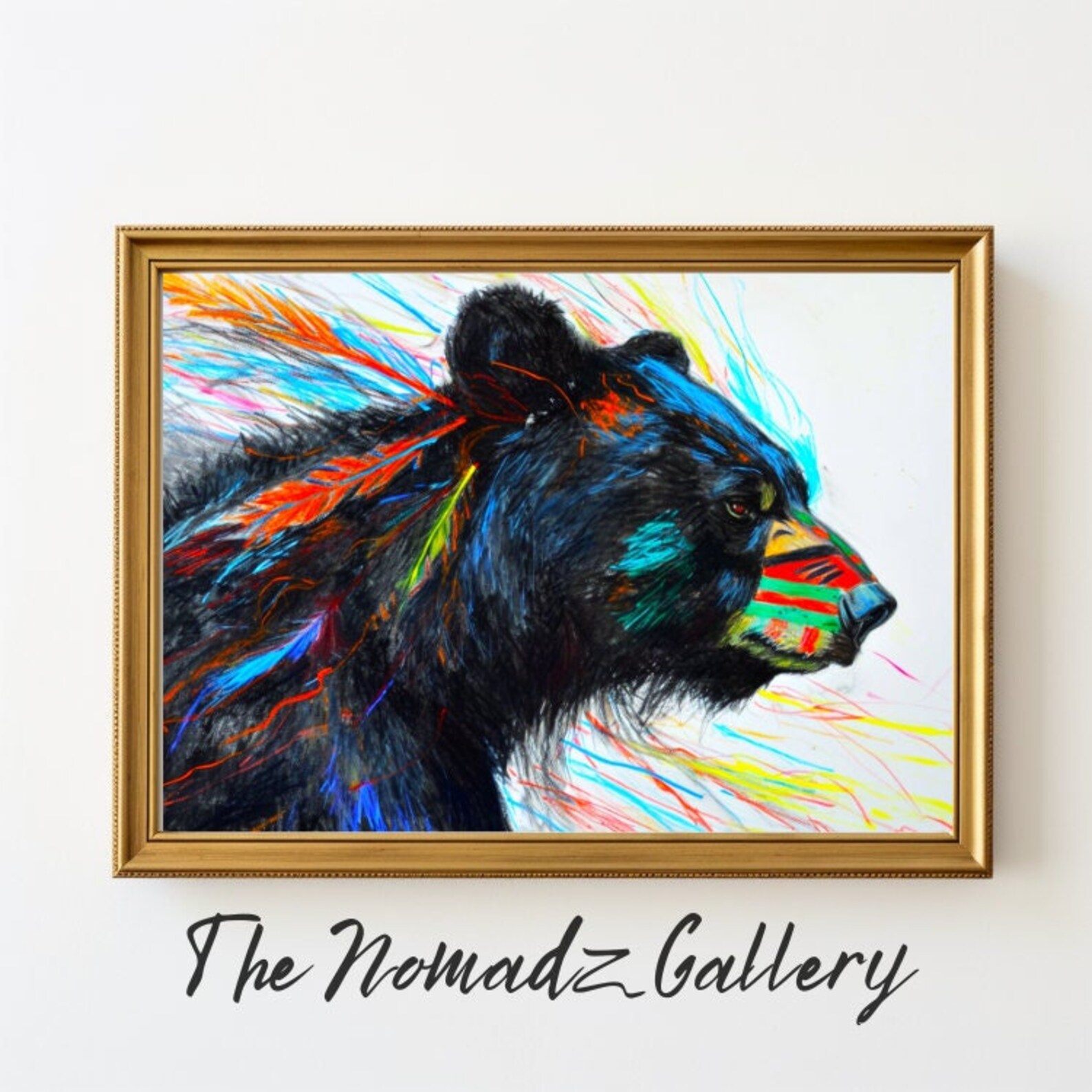 Native American Black Bear, Black Bear Decorations, Native American Art