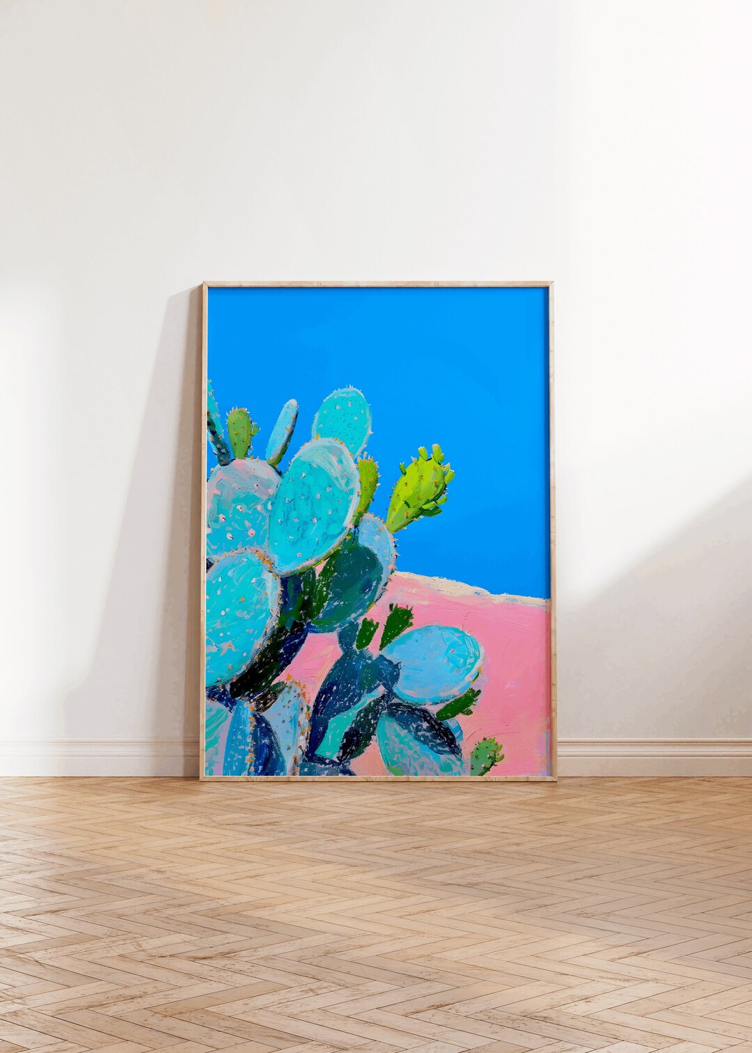 Prickly Pear Cactus Print, Southwest Desert Art Print, Desert Painting ...
