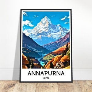 Annapurna Travel Print Annapurna Poster Nepalese Art Print Nepal Lover Gift Wall Hanging Art Home Office Room Decor Annapurna Illustration