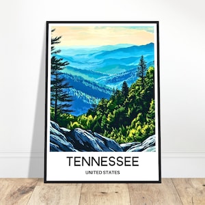 Tennessee Travel Print Tennessee Poster American Art Print America Lover Gift Wall Hanging Art Tennessee Illustration Home Office Decor