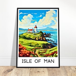 Isle of Man Watercolor Print Isle of Man Travel Poster British Isles Print Isle of Man Lover Gift Isle of Man Island Painting Illustration