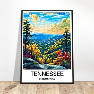 Tennessee Travel Print Tennessee Poster American Art Print America Lover Gift Wall Hanging Art Tennessee Illustration Home Office Decor