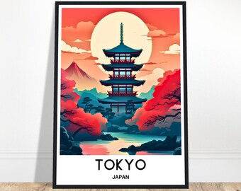 Tokyo Travel Poster Tokyo Travel Print Tokyo Japan Print Tokyo Print Tokyo Art Print Tokyo Travel Gift Tokyo Art Gift Japanese Art Print