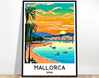 Mallorca Travel Print Majorca Travel Poster Spanish Art Print Spain Lover Gift Palma de Mallorca Wall Hanging Art Home Office Desk Decor