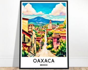 Oaxaca Watercolor Print Oaxaca Travel Poster Mexican Art Print Mexico Lover Gift Oaxaca Watercolour Painting Illustration Home Decor