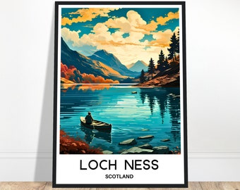Loch Ness Travel Poster Loch Ness Travel Print Loch Ness Scotland Print Loch Ness Art Print Loch Ness Travel Gift Loch Ness Wall Print