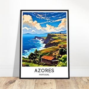 Azoren Reise Poster Azoren Reise Druck Azoren Insel Druck Azoren Reise Geschenk Azoren Wandkunst Azoren Malerei Azoren Portugal Druck Azoren