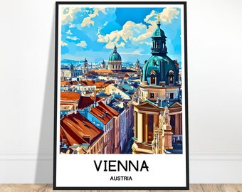 Vienna Travel Print Austria Poster Austrian Art Print Traveler Gift For Austria Lover Vienna City Wall Art Austria Home Office Desk Decor