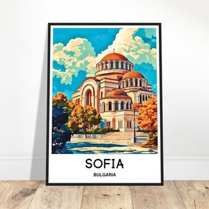 Sofija Reise-Druck Swarovski Stadt Poster Bulgarische Kunst Druck Bulgarien Liebhaber Geschenk Wandbehang Kunst Home Office Schreibtisch Dekor Swarovski Illustration