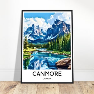 Canmore Travel Print Canmore Poster Canadian Art Print Canada Lover Gift Wall Hanging Home Office Desk Decor Canmore Illustration