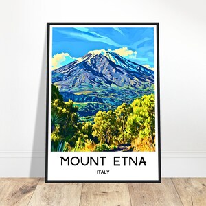 Der Ätna Reise-Druck Ätna Poster Italienische Kunst Druck Italien Liebhaber Geschenk Wandbehang Kunst Haus Büro Schreibtisch Dekor Ätna Illustration