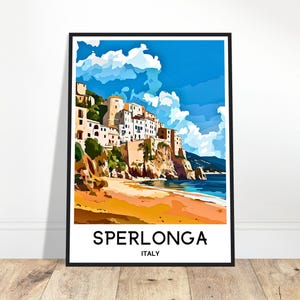 Sperlonga Reise-Druck Sperlonga Poster Italienischer Kunstdruck Italien Liebhaber Geschenk Wandbehang Kunst Home Office Schreibtisch Dekor Sperlonga Illustration