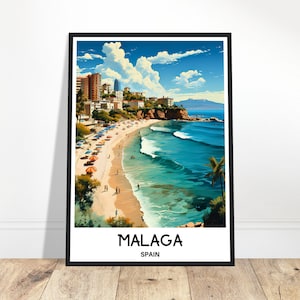 Póster de viaje a Málaga Impresión de viaje a Málaga Viaje a Málaga España Póster de Málaga Regalo de viaje a Málaga Impresión de Málaga Regalo de viaje a España Arte mural de Málaga