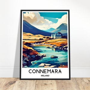 Connemara Travel Poster Connemara Travel Print Connemara Ireland Print Irish Art Print Connemara Travel Art Connemara Travel Gift Ireland