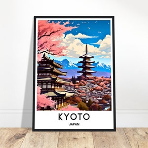 Kyoto Travel Print Kyoto Travel Poster Japanese Art Print Japan Lover Gift Wall Hanging Art Home Office Desk Decor Kyoto Illustration