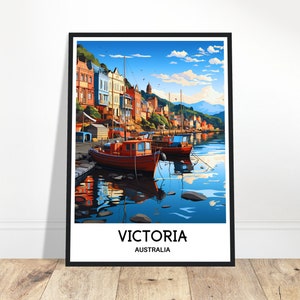 Victoria Reise-Druck Victoria Poster Australischer Kunstdruck Australien Liebhaber Geschenk Wandbehang Home Office Schreibtisch Dekor Victoria Illustration