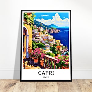 Capri Travel Poster Capri Travel Print Capri Italy Print Capri Art Print Capri Travel Gift Capri Wall Print Capri Lover Gift Italy Capri Art