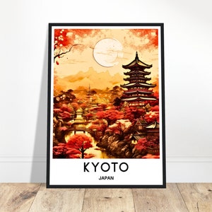 Kyoto Travel Print Kyoto Travel Poster Japanese Art Print Japan Lover Gift Wall Hanging Art Home Office Desk Decor Kyoto Illustration