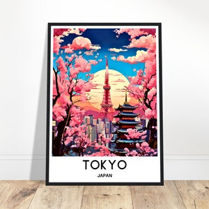 Tokyo Travel Print Tokyo Travel Poster Japanese Art Print Japan Lover Gift Wall Hanging Art Home Office Desk Decor Tokyo Illustration