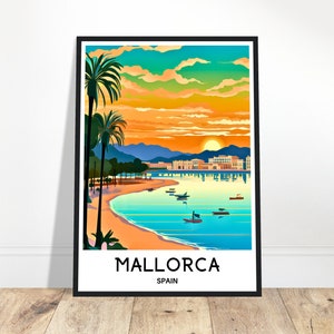 Mallorca Reise Druck Mallorca Reise Poster Spanisch Kunstdruck Spanien Liebhaber Geschenk Palma de Mallorca Wandbehang Kunst Home Office Schreibtisch Dekor