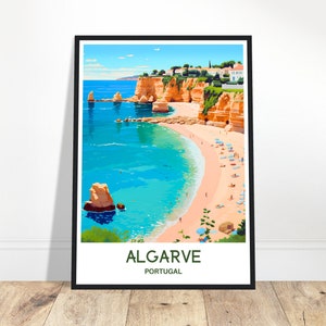Algarve Travel Poster Algarve Travel Print Algarve Art Print Algarve Travel Gift Algarve Wall Decor Algarve Painting Algarve Portugal Art