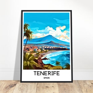 Tenfera Reise Poster Kaneriff Reise-Druck Kaneriffer Reise-Druck Kaneriffer Spanien Druck Kaneriffer Liebhaber Geschenk Kanvas Reisegeschenk Kanaere Wandkunst Kanfero