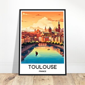 Affiche de voyage Toulouse Impression voyage Toulouse Impression Toulouse France Impression d'art Toulouse Impression d'art Toulouse Cadeau voyage Toulouse Impression murale Toulouse Cadeau Toulouse