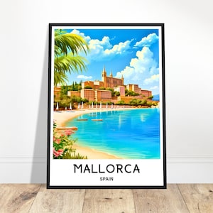 Mallorca Reise Poster Mallorca Reise Poster Spanisch Kunst Druck Spanien Liebhaber Geschenk Palma de Mallorca Wand Kunst Home Office Schreibtisch Zimmer Dekor