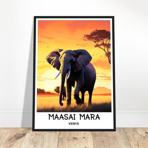 Maasai Mara Travel Print Masai Mara Travel Poster African Art Print Kenya Lover Gift Kenya National Park Wall Art Home Office Desk Decor