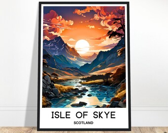 Isle of Skye Travel Poster Isle of Skye Travel Print Isle of Skye Wall Art Isle of Skye Travel Gift Isle of Skye Art Print Scotland Poster
